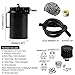 RULLINE Oil Catch can kit,air Oil Separator,Oil Catch Can Tank, Universal Reservoir with Breather Hose Kit Aluminum Polish Baffled 350ml Black