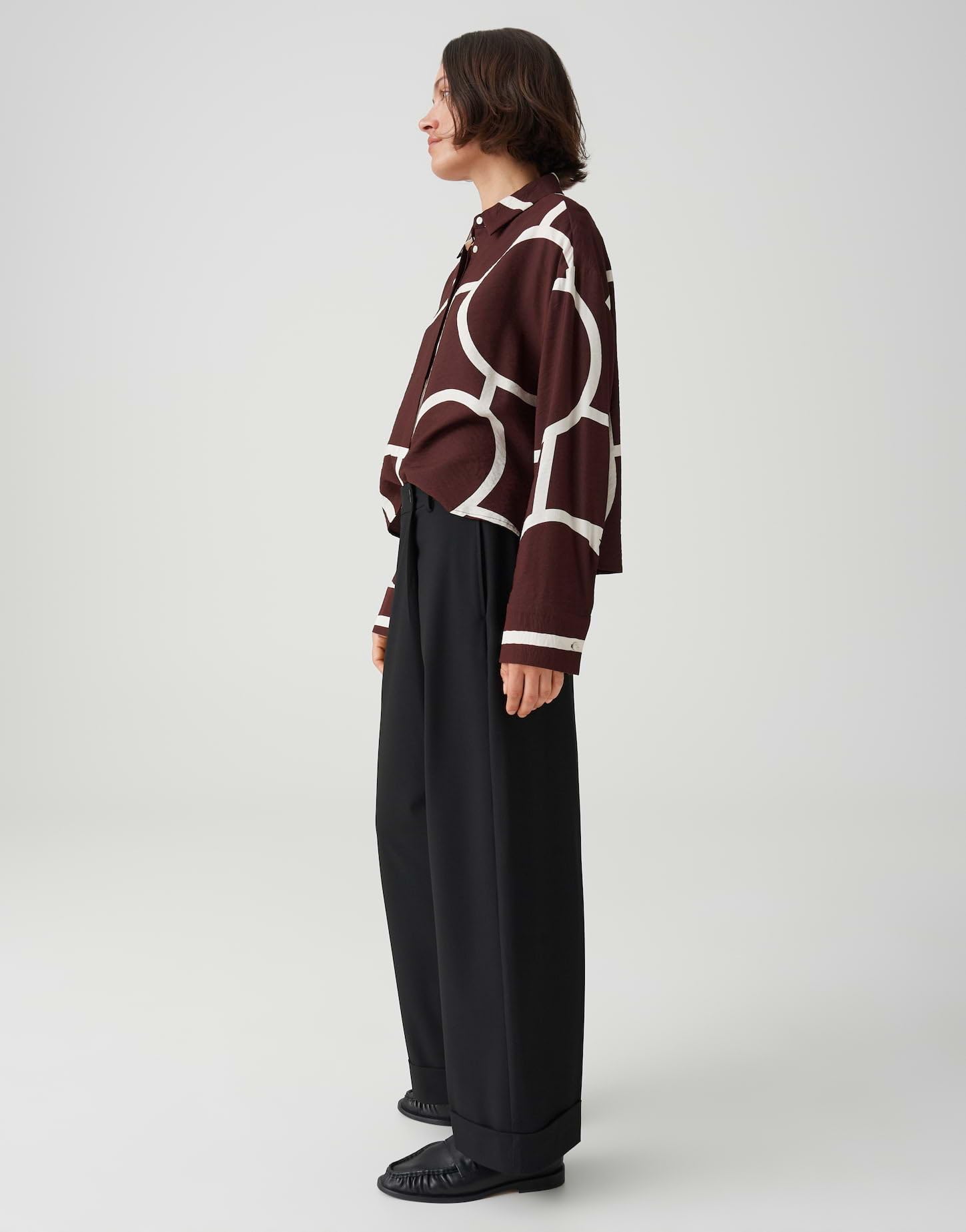 OPUS Damen City Pants | MOZY Turn-UP Relaxed City Pants aus weichem Viskose Mix