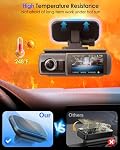 4Pcs Adhesive Sticky Pads for Dash Cam, Square Heat Resistant Double-Sided Sticker Replacement Fit for Windshield Dashcam Mount, 2.83" Car Windscreen Window Glass Mounting Tape Glue Strip