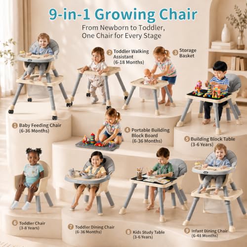 Image of Baby Highchair Gray-White