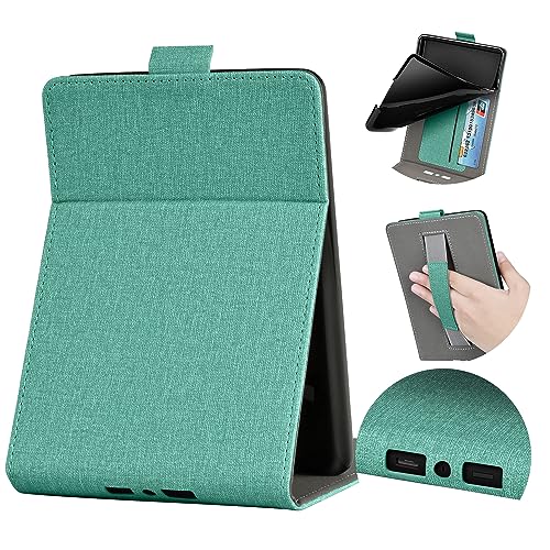 TPU Soft Shell Case for Kindle Paperwhite 12th Generation 2024 Release Only - Auto Sleep and Wake,Premium PU Leather Folio Stand Smart Cover with Hand Strap for 7