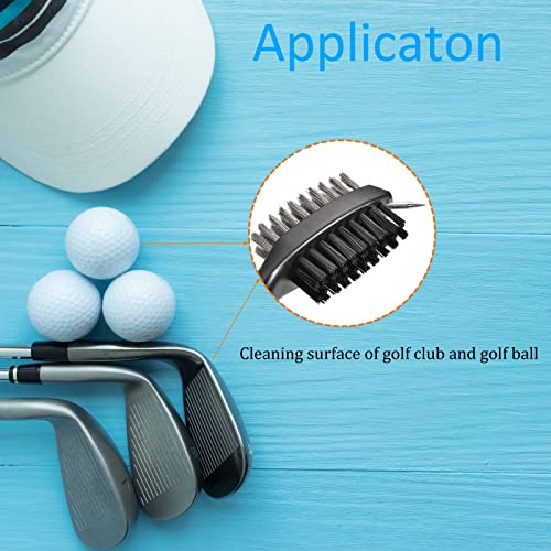 M METERXITY Golf Club Brush Kit- Golf Club Groove Cleaner Zip-line Dual Sided Bristle Cleaning Tools with Clip Divot Fork - Image 3