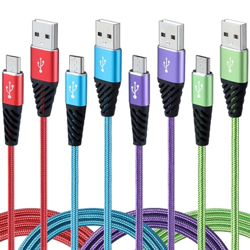 Bynccea Micro USB Cable 6FT 4-Pack Phone Charger Android Nylon Braided Android Charger Cables Fast Charging Compatible with Samsung Galaxy J8/J7/S7/S6/Edge,Note5,LG,Sony,HTC,Moto,Xbox,PS4