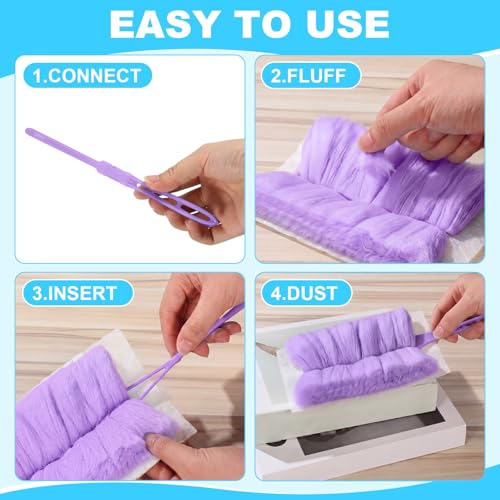 Image of Mimorou 300 Pcs Disposable Dusters Refills Bulk Heavy Duty 180 Multi Surface Replacement Dusters for Cleaning Ceiling Fan with Microfibers Unscented (Pastel Colors)