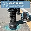 NORTIV 8 Men's Wide Toe Box Work Military Tactical Boots Barefoot Hiking Low Drop Leather Side Zipper Motorcycle Combat Boots Pikes,Size 10.5,Black,SNMT25001M #3