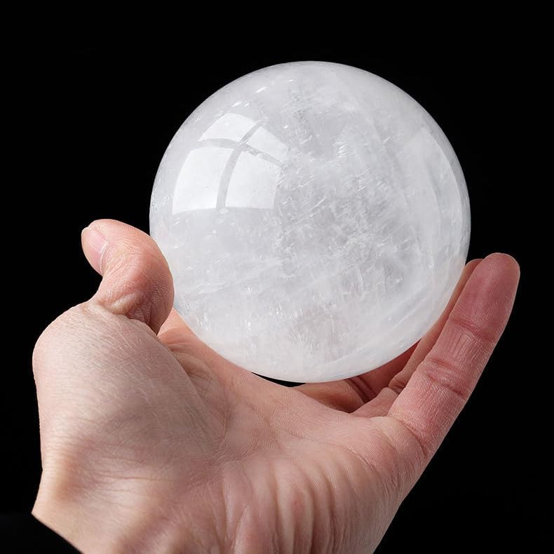 Rock Crystal Ball Crystal Witch Gemstone Fortune Teller Ball, Feng Shui Protection Wicca Decoration,140~150mm
