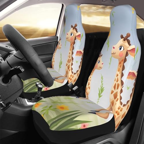 Housses de siège de voiture universelles élastiques et lavables girafe