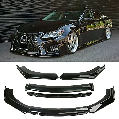 Image of Body Styling-Body Kit Rear /Front 3PC 4PC Splitters & Spoilers Various Type of Fin Diffusers and 2PC Big Small Sides ABS Mirror Covers & Wheel Arches Car Accessories (4PC Black Splitter)
