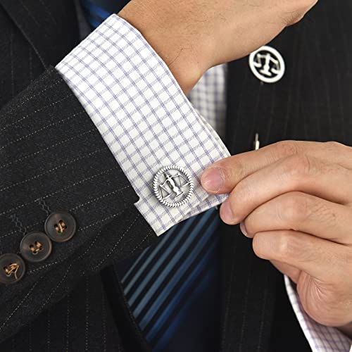 Abotoaduras y pinza de corbata para hombre miniatura 6