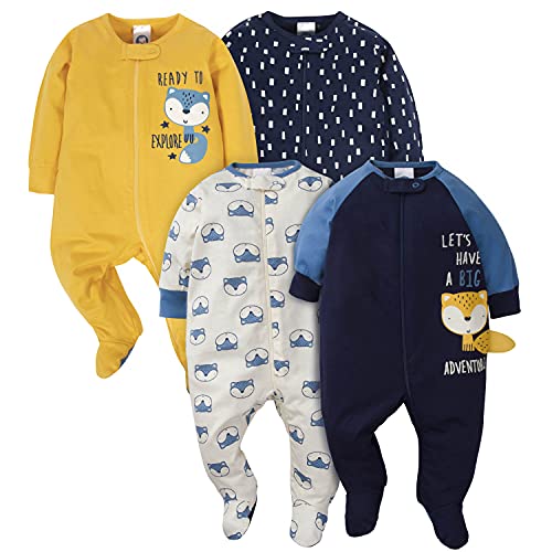 Image of Gerber baby-boys 4 Pack Sleep 'N Play Footie