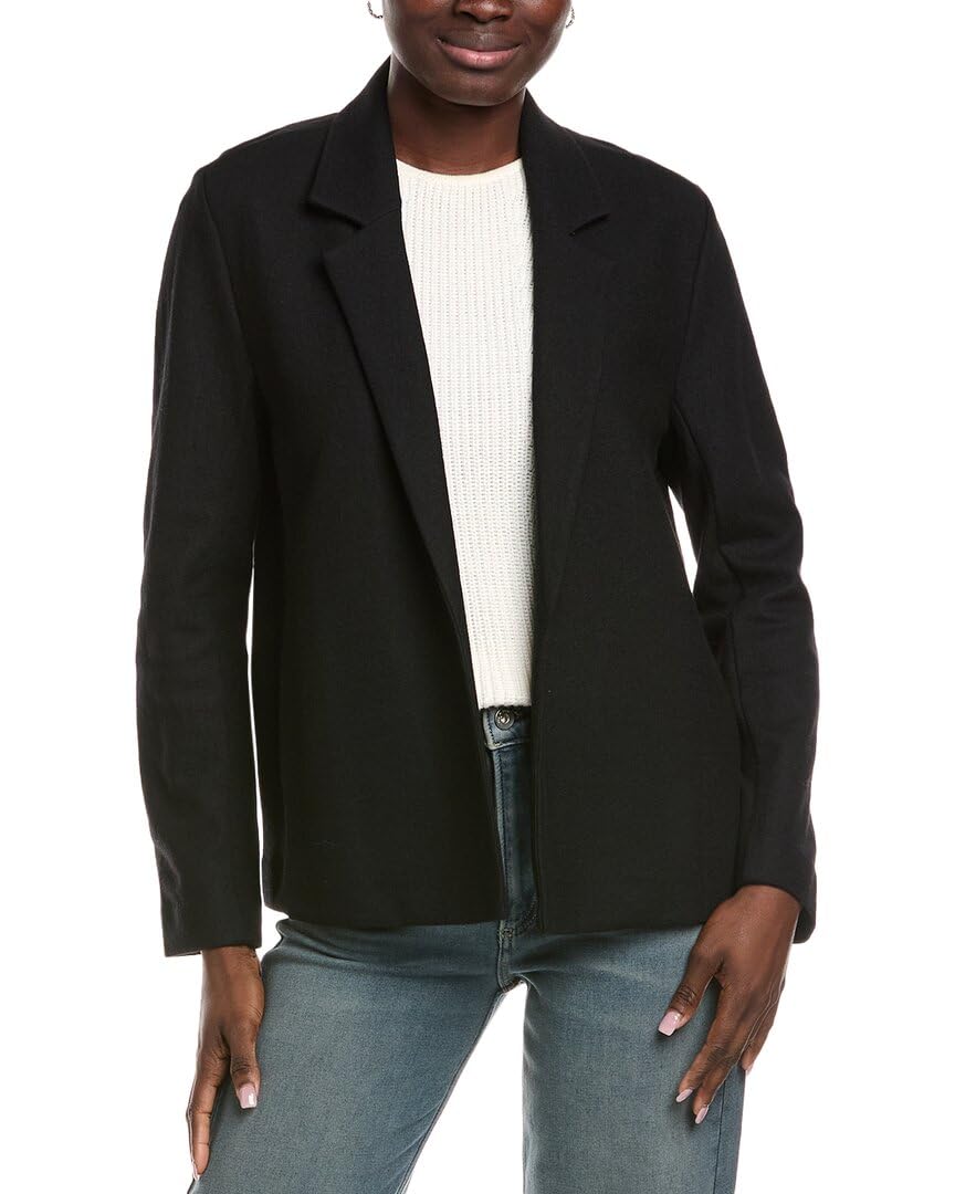 Eileen Fisher Womens Wool Blazer M Black