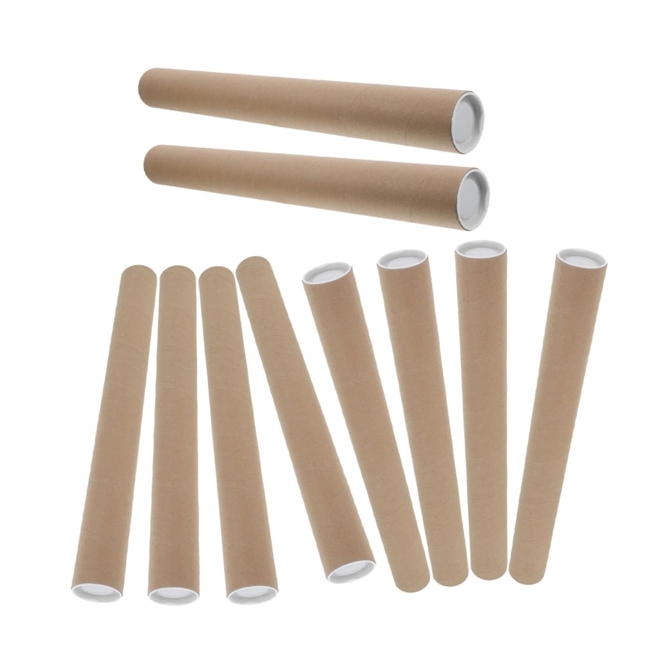 Gadpiparty 10 Pièces Tubes Carton Kraft pour Affiches Tubes Emballage Cylindriques Réutilisables Expédition pour Impressions Art et Matériel de Bureau