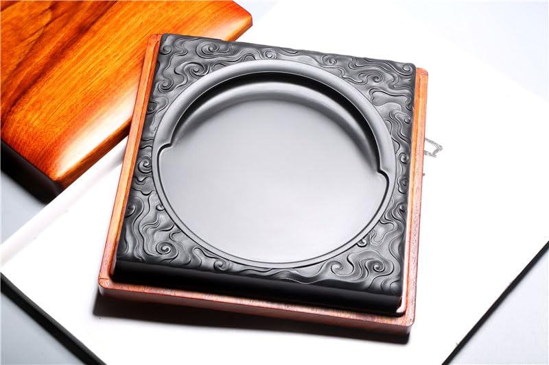 Amazon | 彫花硯 天然石 14.5cm 歙州硯 老坑 硯石 手彫り 書道用品