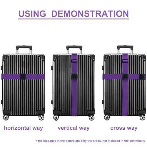 Image of Luggage Straps for Suitcases TSA Approved Travel Belt by Chelmon(Purple)