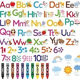 CELAENO ウォールステッカー アルファベット 子供 英語知育 男の子 女の子 インテリア 装飾 ベビールーム 幼稚園 保育園 貼って剥がせる 壁紙 ステッカー 壁貼りシール 55pcs