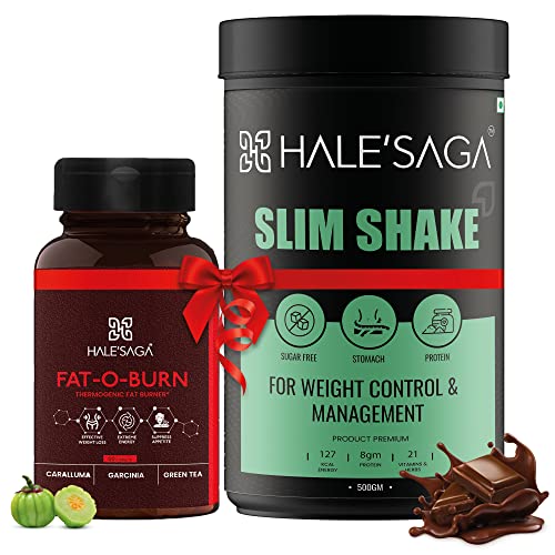 Halesaga Protein Powder for Weight Loss + Fat Burner Tablets Combo for Excessive Fat Loss – Premium Weight Loss Supplement for Women & Men – 500gm Slim Shake + 60 Fat-O-Burn Tablets Halesaga Protein Powder for Weight Loss + Fat Burner Tablets Combo for Excessive Fat Loss – Premium Weight Loss Supplement for Women & Men – 500gm Slim Shake + 60 Fat-O-Burn Tablets