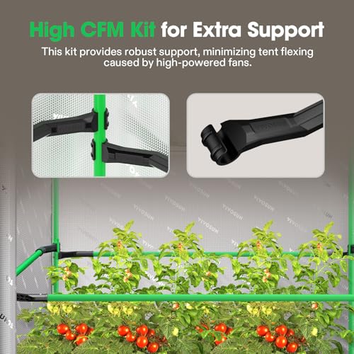 Image of VIVOSUN P888 PRO 8x8 Grow Tent Large Indoor Growing Tents 96x96x80 | Thickest 1 inch Poles, 2000D Oxford Canvas, High Reflective Mylar, Extra Hanging Bars and CFM Kit, Large Observation Window