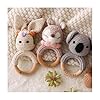 BUGMKCS – Sonajero de bebé personalizado de 0 a 3 meses con nombre, bolas de sonajero de madera suave hechas a mano para bebé con animal de peluche de ganchillo, regalos personalizados para niños y