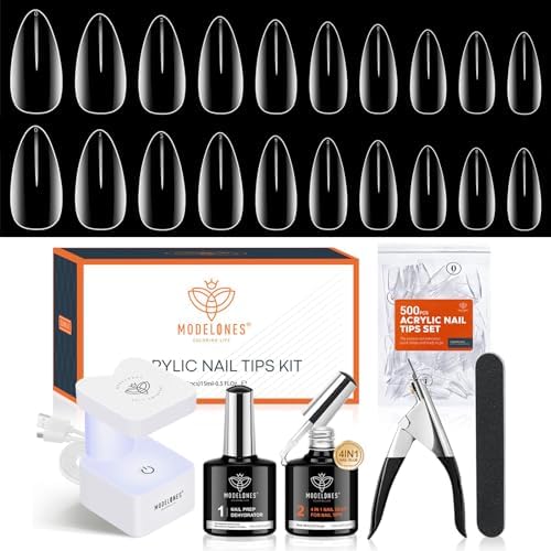 Yevyo Gel x Nail Kit, Gel Extension Nail Kit with 500 Pcs Soft Gel Nail Tips Coffin