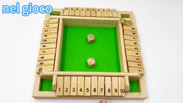 Shut The Box – Gioco Da Tavolo In Legno Per 1-4 Giocatori, Con Dadi, Matematica E Strategia, Verde - 2