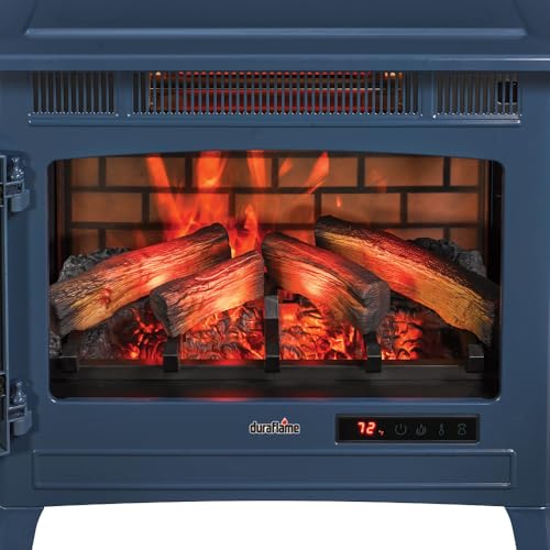 duraflame Freestanding Electric Fireplace Stove Heater with 3D Flame Effect for 1,000 Sq. Ft. Room, Navy - Image 11