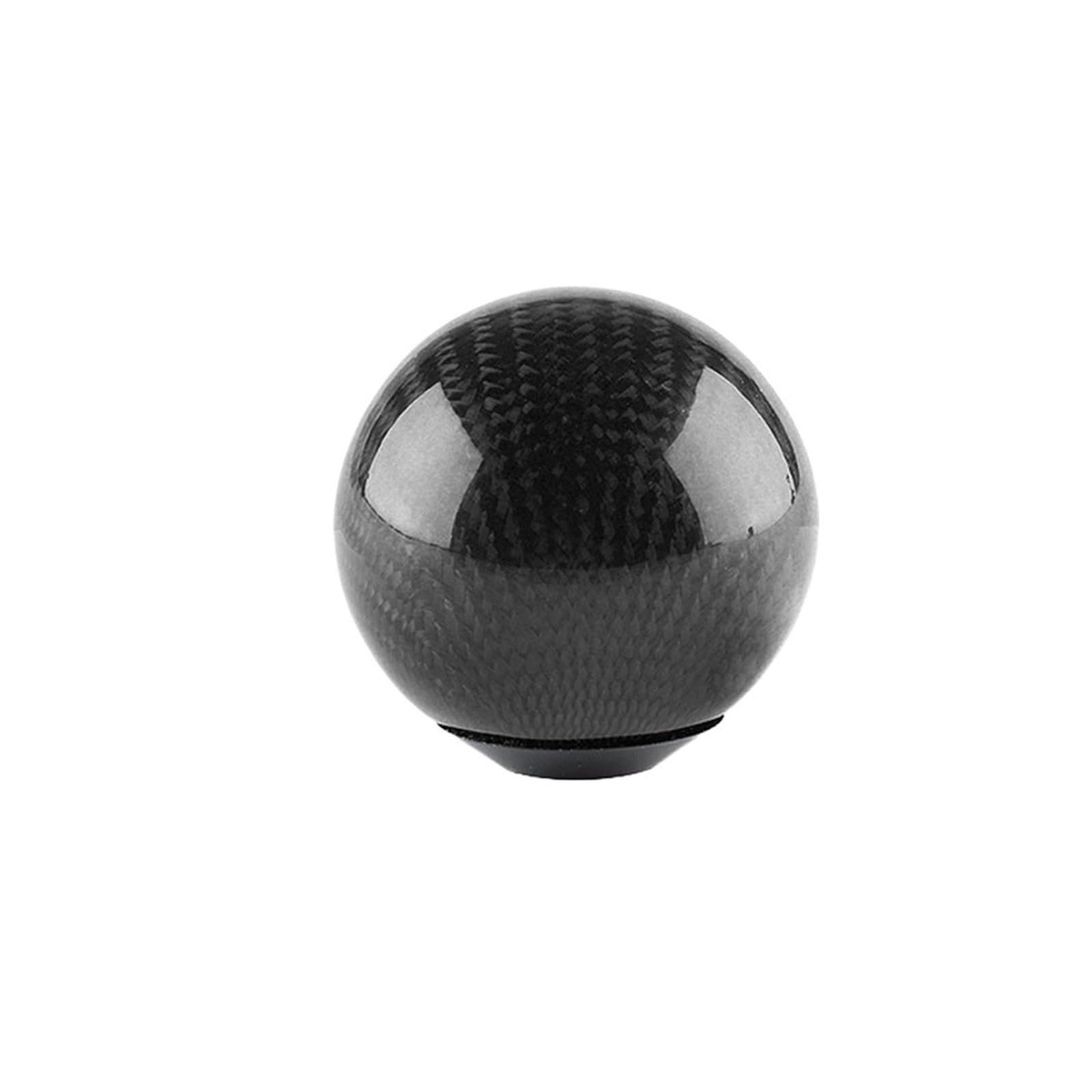Shift Gear Knob Cover Racing Real Carbon Fiber Gear Shift Knob Manual Transmission Round Ball Shape Handle For 8mm 10mm 12mm(B black 5cm)