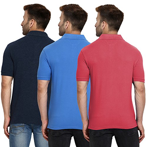 Image of CHKOKKO Men's Cotton Regular Fit Polo T-Shirt Combo Pack of 3