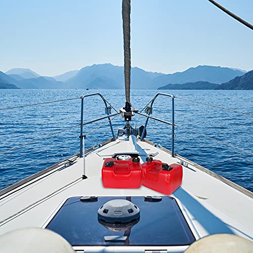 image for VEITHI 3 Gallon/12L Rectangular Portable Boat Fuel Tank with Hose Conn