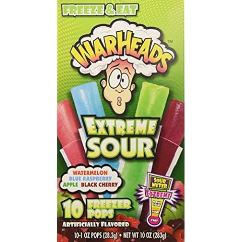 Warheads Extreme Sour Freezer Pops Freeze and Eat 10 Pops Pack of 2 (20 Pops Total) Cover