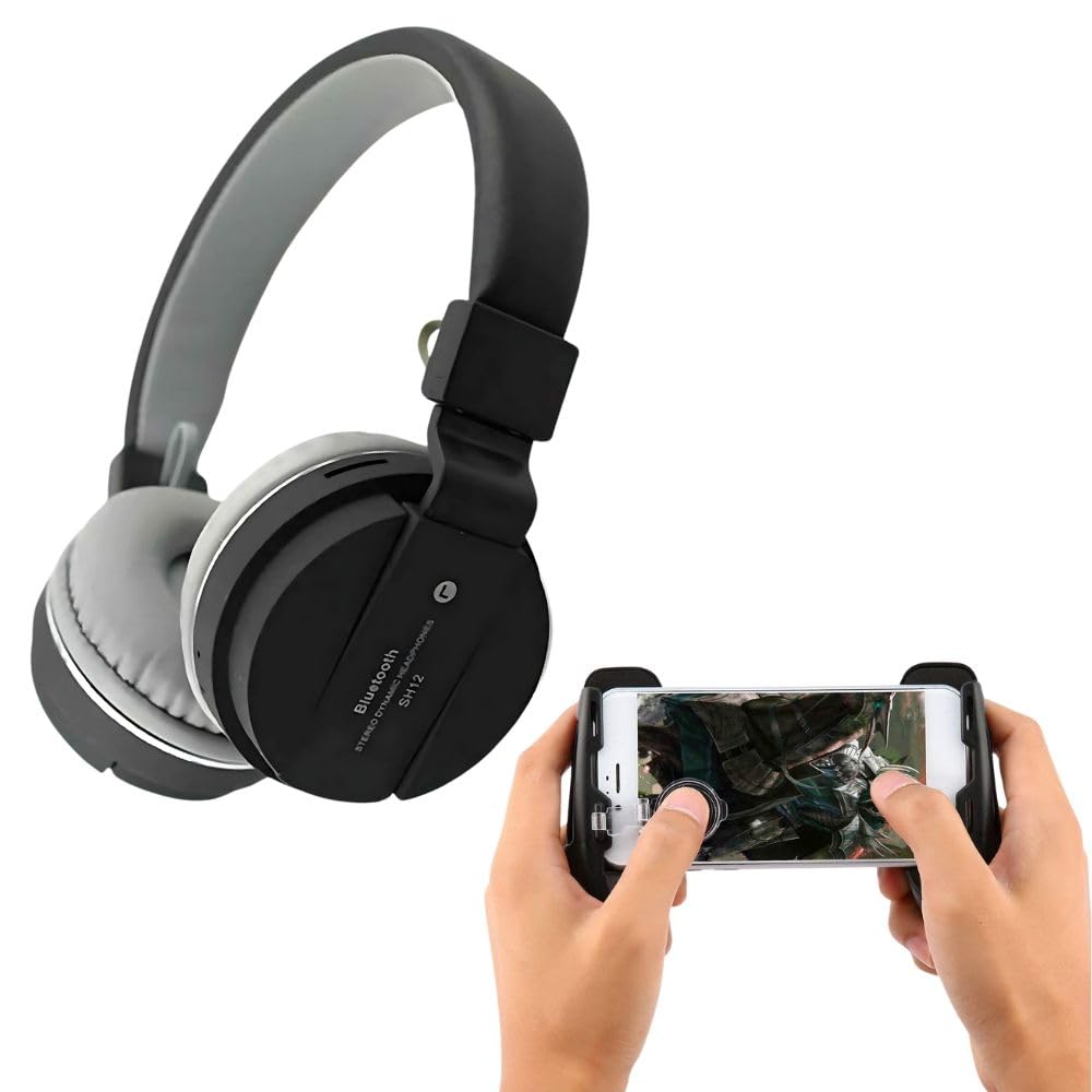 Elevea 𝟏𝟓 𝐘𝐄𝐀𝐑𝐒 𝐖𝐀𝐑𝐑𝐀𝐍𝐓𝐘 Bluetooth Wireless Headphone & Gamepad, On-Ear Headset with Mic, Wireless Gaming Joystick, Compatible with Smartphone, for Music & Mobile Gaming-image-1