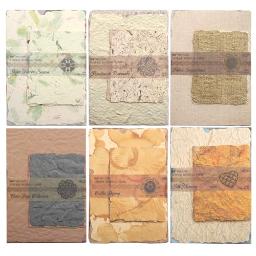 168 fogli accessori per scrapbook – Carta vintage in rilievo per decoupage, goffrato strutturato scrapbooking, collage decorativo, diario e bullet journal