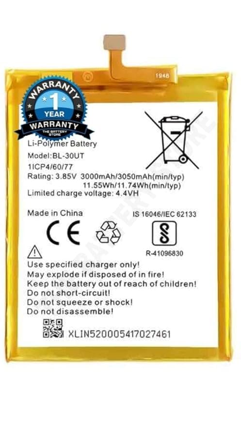THE BATTERY STORE® Original BL-30UT Battery for Tecno IN3 / IN5 Battery with 1 Year Warranty***(EE191)