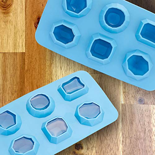 Fairly Odd Novelties Jewels Diamond Gem Flexible Shape 6 Ice Cube Tray Mold Blue Rubber Novelty Gag Gift, One Size #TOP5