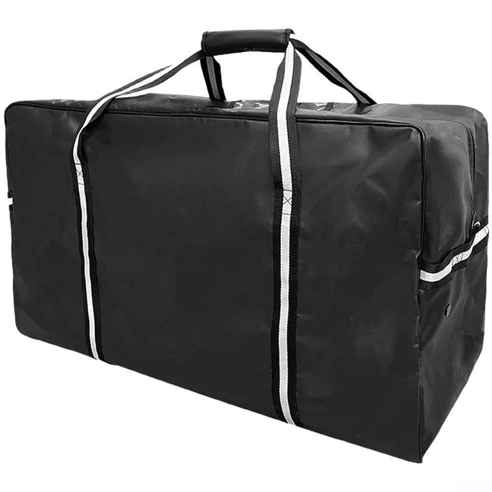 Grand sac d'équipement de hockey sur glace en PVC très résistant avec aérations de flux d'air, pour casque de patins, équipement de protection, noir