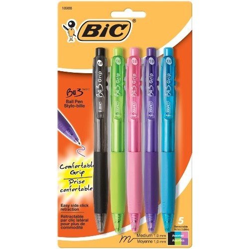 Stylos à bille rétractables BIC Bu3 pour organiser vos notes de bureau