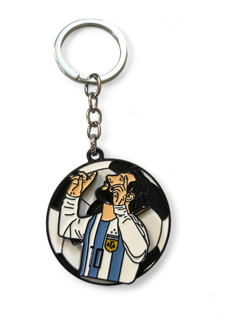 Pack of 2 Keychain Compatible with Lionel Messi Spinning Sports Keychain | Football Soccer Fans Keyring Gift for Boys Car Bike