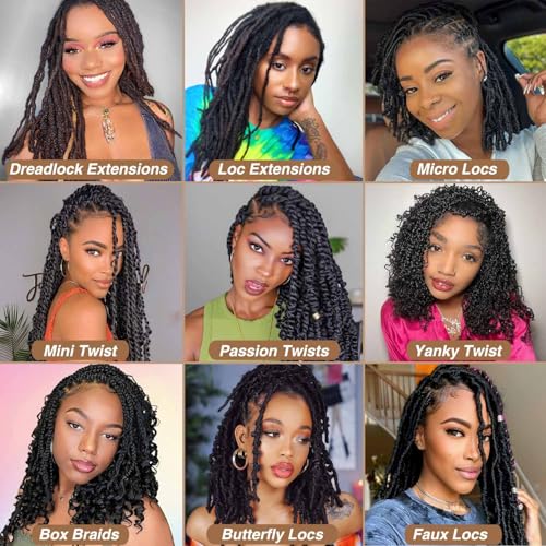 Afro Kinkys Bulk Human Hair Bundles for Micro Twist Braids Mini Locs Repair Dreadlock Extensions Afro Kinky-Curly Human Braiding Hair Bulk for Men Women Kids 12 Inch 2 Bundles 60g 1B Natural Black - Image 7