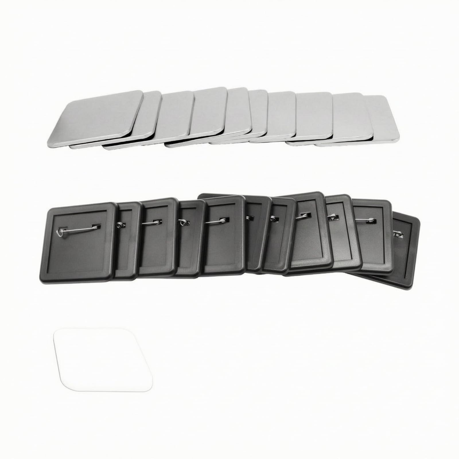 Colcolo 100 Stück DIY Metall-Buttonrohlinge | Transparent, Ansteckerrohlinge mit Sicherheitsnadel, Personalisiert, Abzeichenrohlinge mit Sicherheitsnadel, Bastler,