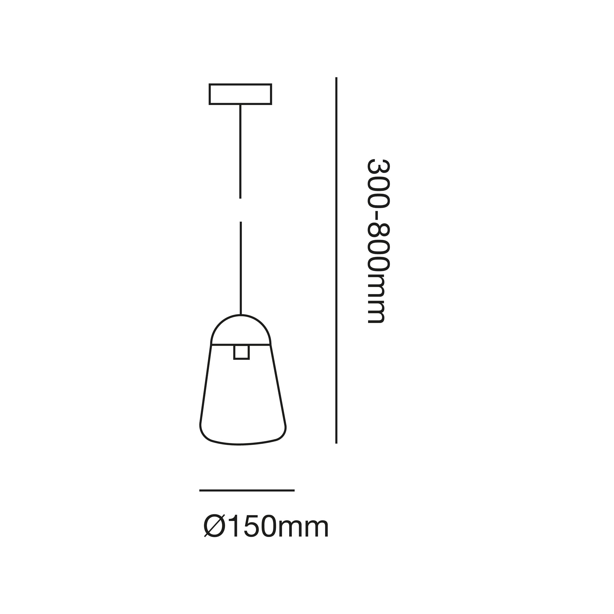 wonderlamp W-T000056 Lampe suspendue d'extérieur pour jardin, hauteur réglable, noir anthracite, ampoule E27