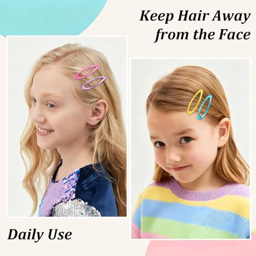 Pinzas para el cabello pequeñas ovaladas planas de metal multicolor para niñas miniatura 5