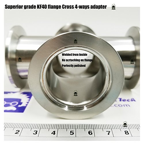 Image of bmotiontech superior Grade - Cross 4-Ways KF40 Flange Vacuum Adapter, All Ends with KF-40 (NW-40) Flange, Made of Stainless Steel 304, high Vacuum (KF40 cross)