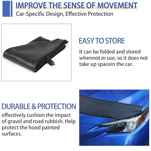 Image of Daeiclru Hood Bra Protector Car Hood Compatible with Subaru WRX 2022 2023, Black Front Cover Mask