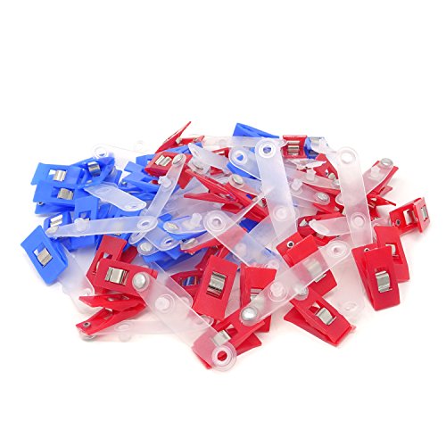 Honbay 50Pcs Plastic Badge Clips With Pvc Straps Id Strap Clip Adapter For Id Card, Business Card, Badge Holder, Etc #TOP1