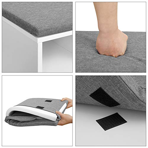 Banc à chaussures avec tiroir et compartiments gris et blanc VASAGLE - 7