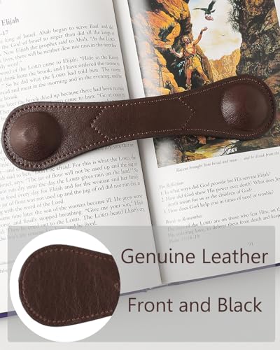 Image of Weighted Bookmark - Leather Book Page Weight Book Weights Holder for Hands-Free Reading Paper Weights for Cookbooks Crafts Music Books Appreciation Bookmark (01Coffee)