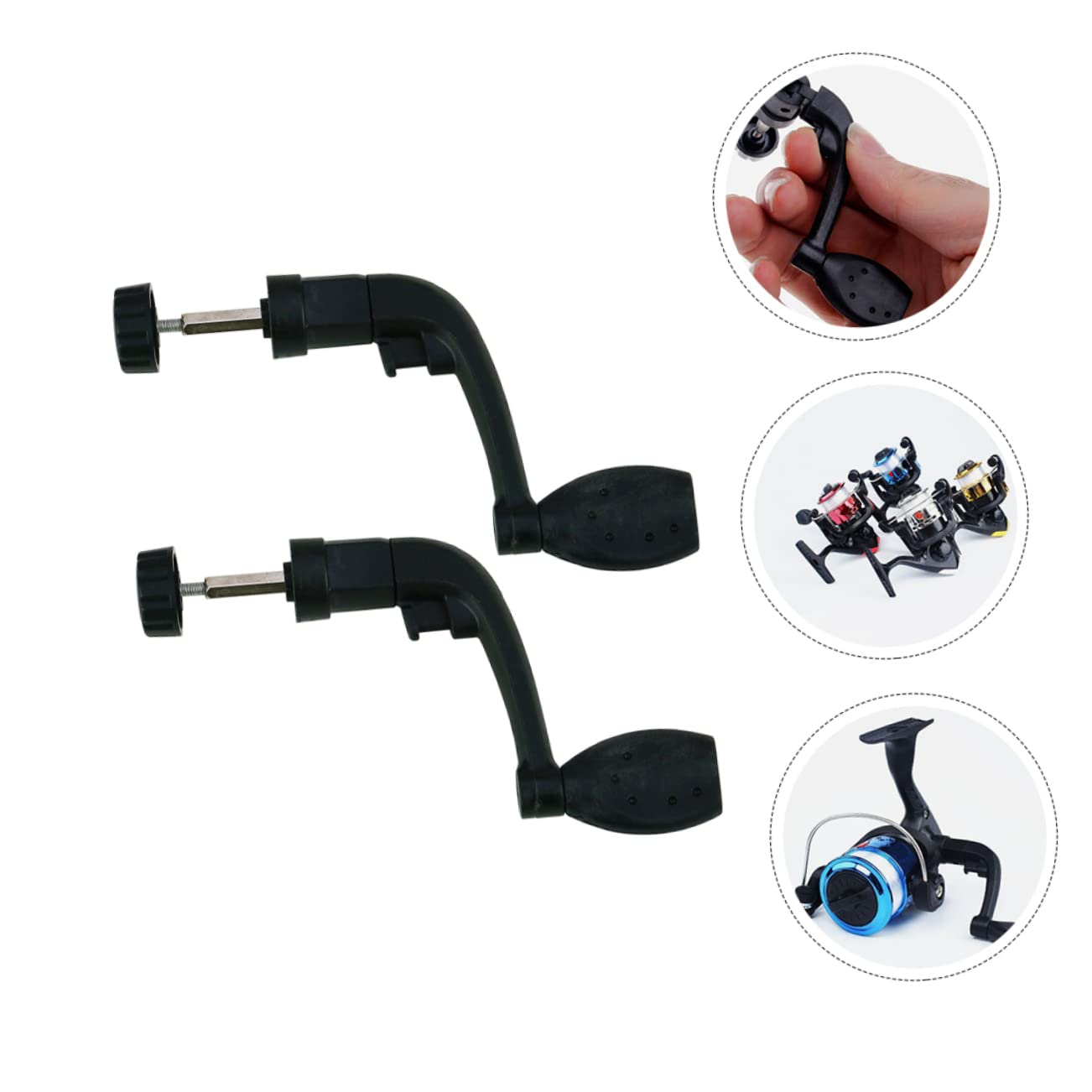 BESPORTBLE 2Pcs Universal Plastic Power Hhandle Fishing Reels Crank Rock Arm Fishing Reels Handle for Fishing Handle Replacement Parts Fishing Supplies