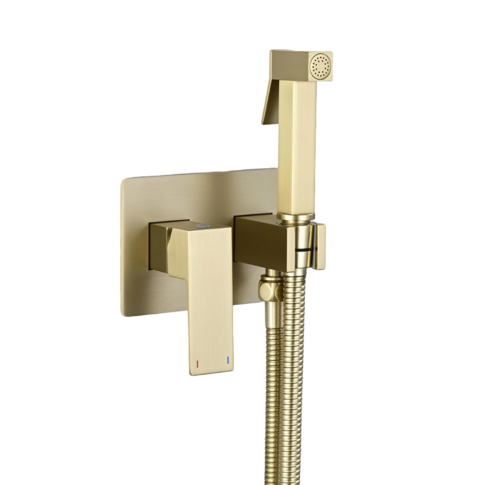 YJYJY Handheld Toilet Bidet Sprayer Kit Brushed Gold Toilet Bidet Sprayer with Hot and Cold Water Mixer