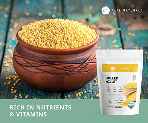 image for Organic Hulled Millet - Kate Naturals. All-Natural, Gluten-Free & Raw 