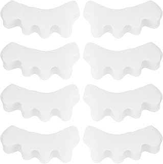 Keenso Separador de dedos, 4 pares de dedos de gel de sílica separador de dedos, absorção de choque descompressão de joanete corretor de dedos, ferramenta ortética para alívio da dor (branco)