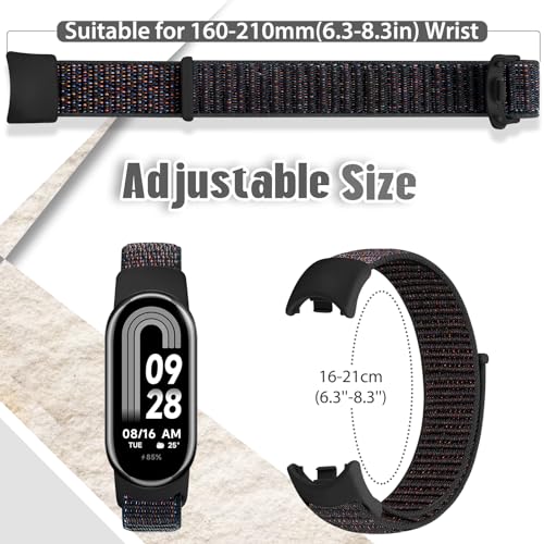 Runostrich Nylon Sport Strap Compatible with Xiaomi Mi Band 8 for Women Men, Soft Adjustable Breathable Braided Solo Loop Watch Band Replacement Wristband for Xiaomi Mi Band 8 - Image 3